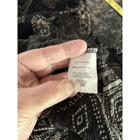 Black & White Patterned Kimono Style Jacket Wrap Shawl Size S/M ANGL - Picture 5 of 8